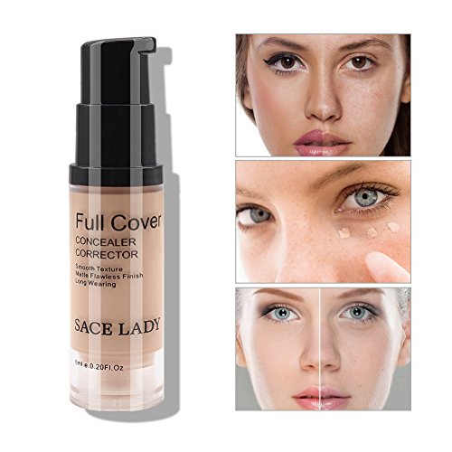 Product Cover Pro Full Cover Liquid Concealer, Waterproof Smooth Matte Flawless Finish Creamy Concealer Foundation for Eye Dark Circles Spot Face Concealer Makeup, Size:6ml/0.20Fl Oz
