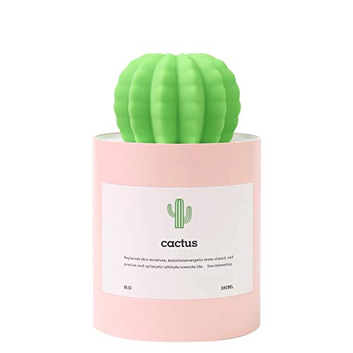 Product Cover AOLODA Mini Humidifier, 280ml USB Cool Mist Portable Cactus Air humidifier, Ultra-Quiet Operation for Bedroom Home Office Yoga Car Travel(Pink)
