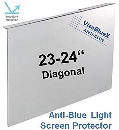 Product Cover 23-24 inch VizoBlueX Anti-Blue Light Filter for Computer Monitor. Blue Light Monitor Screen Protector Panel (21.5 x 13.0 inch). Blocks Blue Light 380 to 495 nm. Fits LCD, TV and PC, Mac Monitors