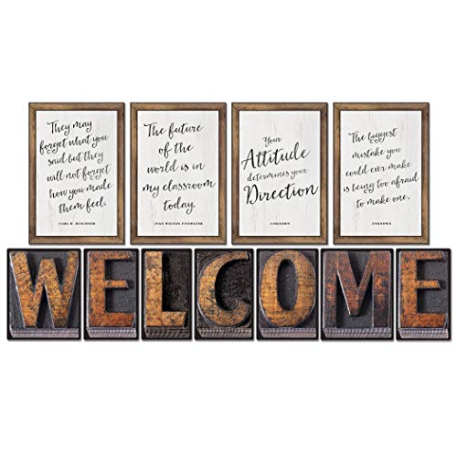 Product Cover Schoolgirl Style Industrial Chic Bulletin Board Set, Welcome (110401)