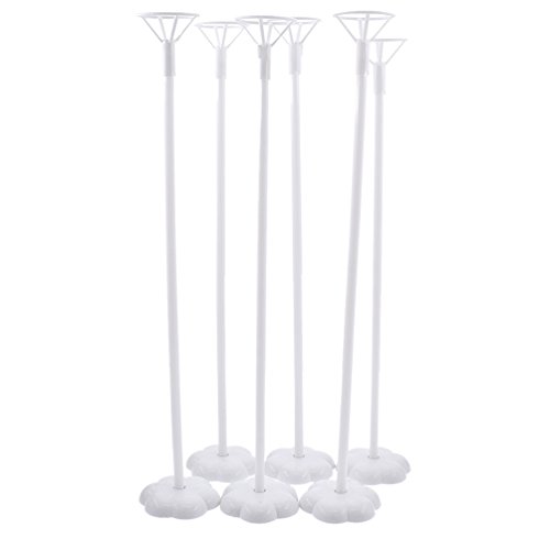 Product Cover Towashine 6Pcs Balloon Cup with Stick and Flower Base Table Desktop Support Holder for Wedding Party Supplies