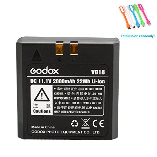 Product Cover Godox VB18 Rechargeable Li-ion Battery for Godox V850,V850II,V860, V860II-N, V860II-C, V860II-S, V860II-F, V860II-O,Neewer TT850, TT860 Speedlite Flash with CONXTRUE USB LED