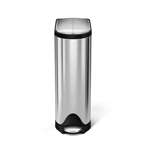 Product Cover simplehuman 18 Liter / 4.8 Gallon Butterfly Lid Kitchen Step Trash Can, Brushed Stainless Steel