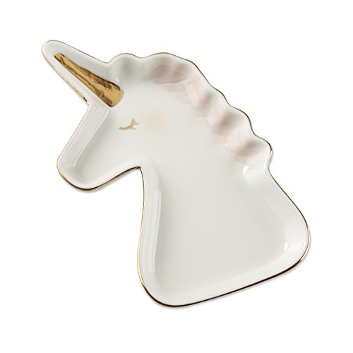 Product Cover Kate Aspen, Unicorn Decorative Ceramic Ring Holder Or Jewelry Tray, One Size, White/Pink/Gold