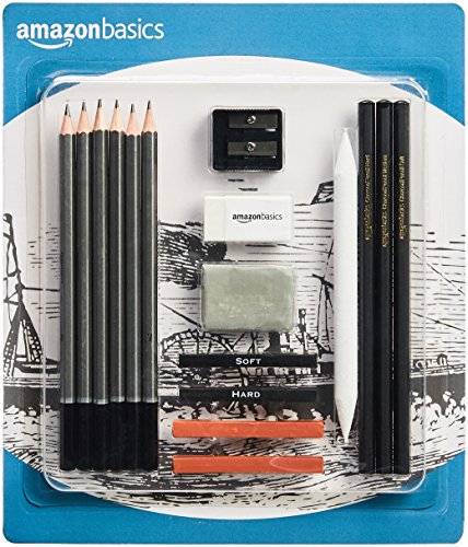 Product Cover AmazonBasics Sketch and Drawing Art Pencil Kit - 17-Piece Set