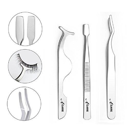 Product Cover AUCH False Eyelash Applicator Kit, False Eyelash Placement Tool, 3Pcs, Silver