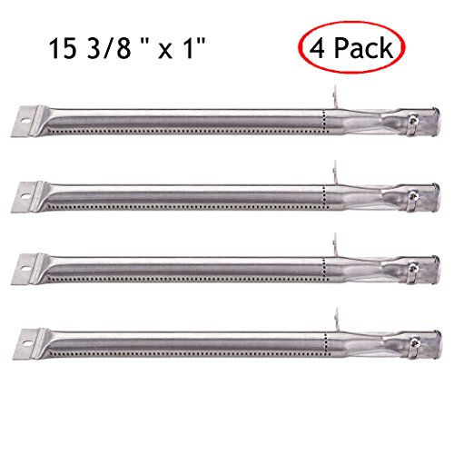 Product Cover YIHAM KB884 Gas Grill Parts Stainless Steel Pipe Tube Burner Replacement for Kenmore, BBQ Pro, K Mart, Members Mark, Outdoor Gourmet, Lowes Model Grills, 15 3/8 inch, Set of 4