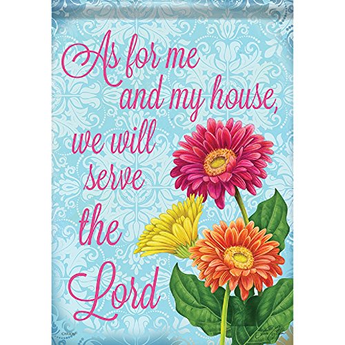 Product Cover Carson Home Accents FlagTrends 46945 Serve The Lord Classic Outdoor Flag, Country Garden