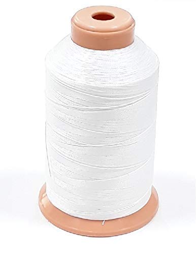 Product Cover All Purpose Extra Strong Heavy Duty Bonded White Sewing Thread Great for Quilting,Upholstery, Leather, Denim and Marine Products. T70#69 210D/3PLY 1400 Yards.