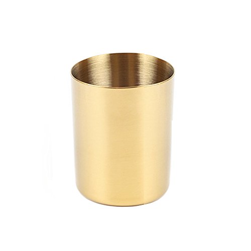 Product Cover Gold Stainless Steel Pen Holder Cup for Home Office Desk Organizers Multi Use Pencil Pot Flower Mini Vase Decor (Gold)