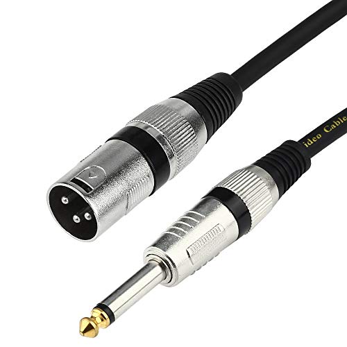 Product Cover TISINO Unbalanced 1/4 TS Mono to XLR Male Cable Gold Plated 6.35mm Plug to Male XLR Microphone Cable Interconnect Cable - 10 Feet