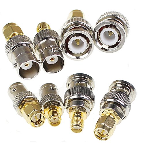 Product Cover SMA to BNC Kits 2 Set RF Coaxial Adapter Male Female Coax Connector 8 Pieces