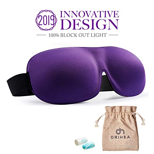 Product Cover Eye Mask for Sleeping, Woman Sleep Mask, Patented Design 100% Blackout Eye Mask, 3D Contoured Comfortable Eye Cover & Blindfold, Great for Travel/Nap/Night's Sleeping (Medium-Purple)