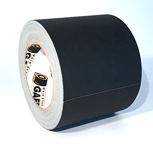 Product Cover Gaffers Tape - 4 inch by 30 Yards - Black - Main Stage Gaff Tape - Matte Finish - Easy to Tear by Hand