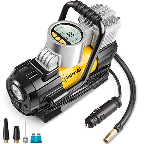 Product Cover AstroAI AstroAI Portable Air Compressor Pump 150 PSI, Digital Tire Inflator 12V DC Electric Gauge with Larger Air Flow 35L/Min, LED Light, Overheat Protection, Extra Nozzle Adaptors and Fuse