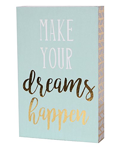 Product Cover SANY DAYO HOME 7 x 5 inches Wooden Box Sign with Inspirational Saying for Office and Home Decor - Make Your Dreams Happen