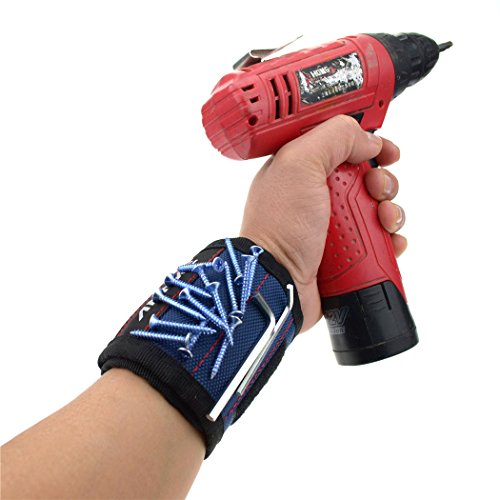 Product Cover Danslesbls Super Magnetic Wristband, Keeps Screws, Nails and Tools Handy While Working (Blue)