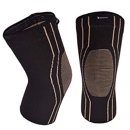 Product Cover Thx4COPPER Sports Compression Knee Brace for Joint Pain and Arthritis Relief, Improved Circulation Support for Running, Jogging, Workout, Gym-Best Knee Sleeve-Single-Medium