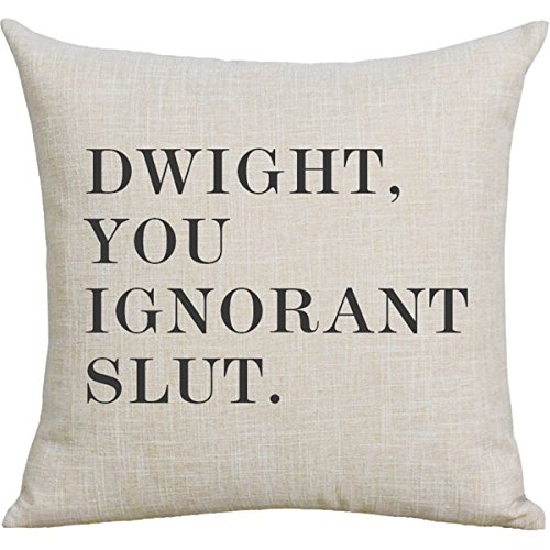 Product Cover Cotton Linen Throw Pillow Case The Office Dwight, You Ignorant Slut Cushion Cover for Sofa Couch Bed and Car Set Home Decor 18