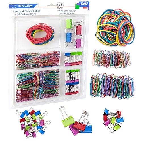 Product Cover Mr. Pen- Assorted Colored Binder Clips, Paper Clips, Rubber Bands, Paper Clips Jumbo, Paper Clips Small, Binder Clips Small, Binder Clips Medium, Binder Clips Mini, Paper Clamps, Foldback Clips
