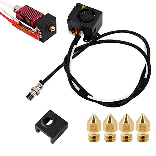 Product Cover CR-10S 3D Printers Original Replacement Parts/Accessories Full Assemble MK8 Extruder Hot End Kits (with Nozzle 0.4mm /0.2mm /0.3mm /0.5mm) fit for Creality 3D Printing Printer CR-10 CR-10S CR10S5