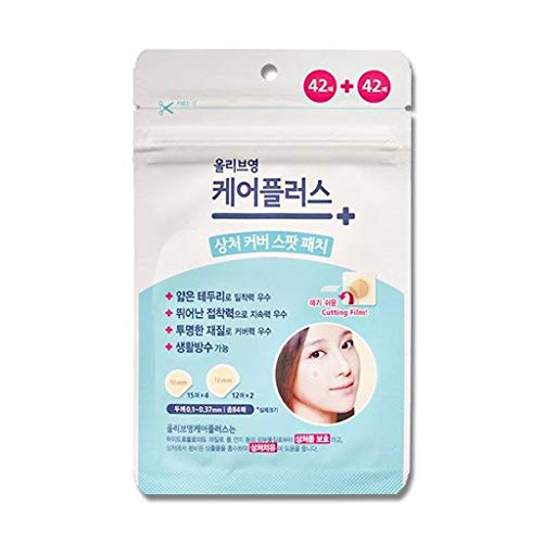 Product Cover OLIVE YOUNG Care Plus Spot Patch 84ea (10mm 60ea + 12mm 24ea) - Acne Spot Pimple Absorbing Cover Patch, Moist Wound Dressing for Skin Trouble Acne Pimple Care Hydrocolloid Patch