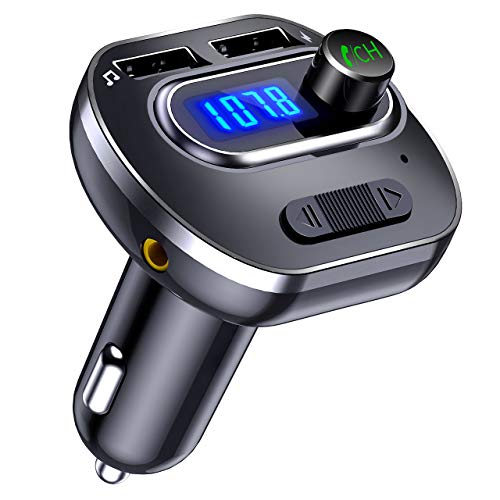 Product Cover VicTsing (Upgraded Version) V4.1 Bluetooth FM Transmitter for Car, Wireless In-Car Bluetooth Adapter, Bluetooth Radio Transmitter Support Aux Input Output, TF Card and U-Disk, Hands-Free calls