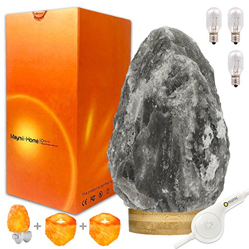 Product Cover Rare Grey Gray White Black Authentic Himalayan Salt Lamp Lights Set (5-8 lbs 7-11