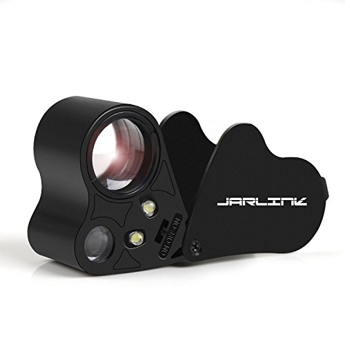 Product Cover Jarlink 30 X 60X Illuminated Jewelers Eye Loupe Magnifier, Foldable Jewelry Magnifier with Bright LED Light for Gems, Jewelry, Coins, Stamps, etc