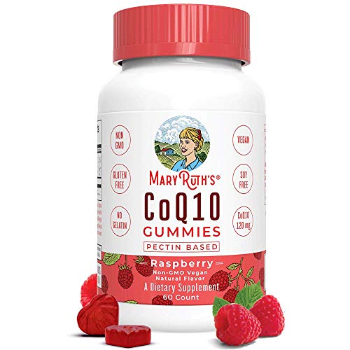 Product Cover MaryRuth's Vegan CoQ10 Gummy Plant-Based Non-GMO Paleo Friendly Antioxidant Gluten Free Metabolism Dietary Supplement for Men, Women & Children 60-Count 120mg per Serving (2 Gummies)