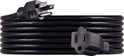 Product Cover GE 15 ft Extension Cord, Outdoor, Heavy Duty, Double Insulated Cord, Ideal for Outdoor Lighting, Long Life, UL Listed, Black, 36824