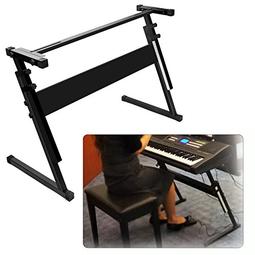Product Cover Luvay Keyboard Stand for 61 or 54 keys, Z-Style Folding, Height Adjustable, Heavy Duty (1-inch steel)