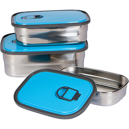 Product Cover Bambusa Stainless Steel Food Containers Bento Lunch Box, Leak Proof Seal, Healthy, Kids, Adults, Outdoor Picnic Meals, BPA Free, Blue