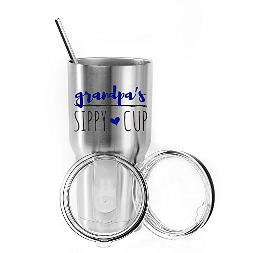 Product Cover Grandpa's Sippy Cup 30 oz. Stainless Steel Tumbler Value Pack - Proudly Screen Printed in the USA - Double Wall Vaccum Insulated