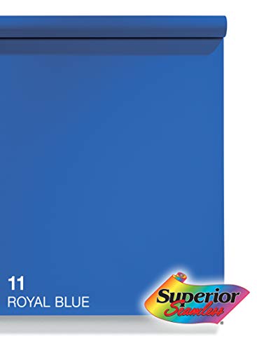 Product Cover Superior Seamless Photography Background Paper, 11 Royal Blue (53 inches Wide x 18 feet Long)