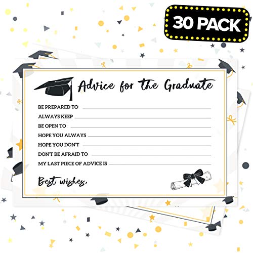 Product Cover Joyousa Graduation Advice Cards Party Supplies 2019 - 30 Pack - Favors, Graduate Decorations