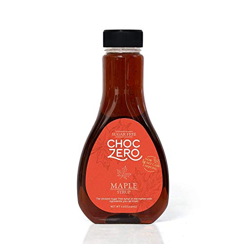Product Cover ChocZero's Maple Syrup. Sugar free, Low Carb, Sugar Alcohol free, Gluten Free, No preservatives, Non-GMO. Dessert and Breakfast Topping Syrup. 1 Bottle(12oz)