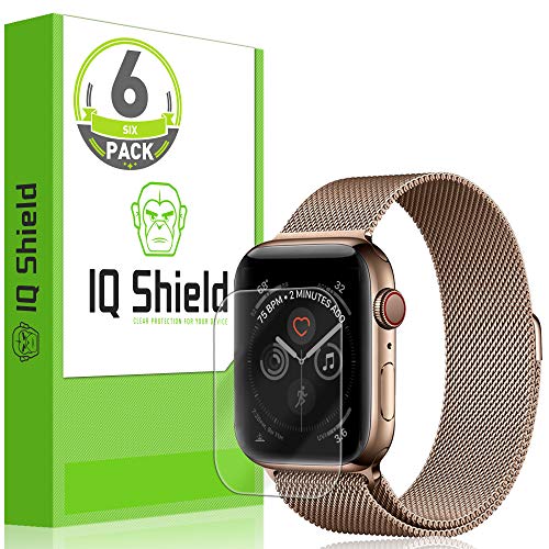 Product Cover IQ Shield Screen Protector Compatible with Apple Watch Series 4 (44mm)(6-Pack)(Easy Install) Anti-Bubble Clear Film