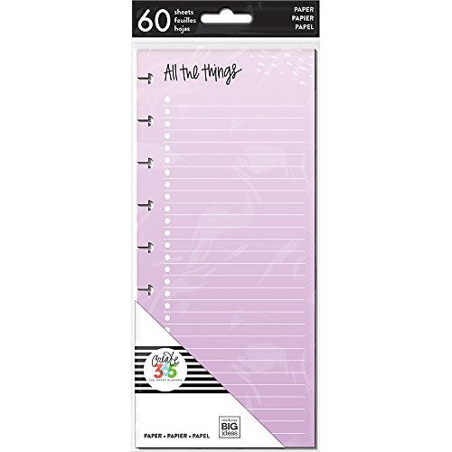 Product Cover me & my BIG ideas List Maker Colored Paper Half Sheets - The Happy Planner Scrapbooking Supplies - 60 Sheets of Pre-Punched Double-Sided Filler Paper - Inserts Into Planner - Classic Size