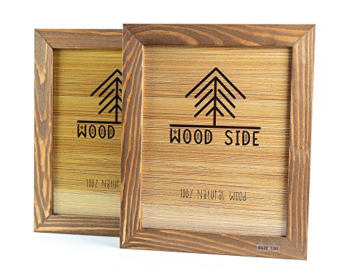 Product Cover Rustic Wooden Picture Frame 8x10 - Made to Display Pictures 8x10 - Set of 2-100% Natural Eco Wood with Real Glass for Wall Mounting Walnut Photo Frame