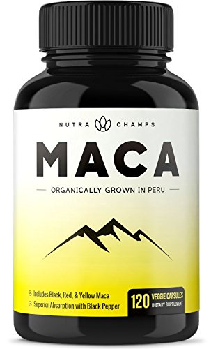 Product Cover Organic Maca Root Powder Capsules - 1000mg Peru Grown - Energy, Performance & Mood Supplement for Men & Women - Vegan Pills - Gelatinized + Black Pepper Extract for Superior Results