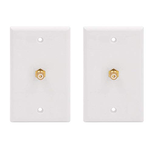 Product Cover VCE 2-Pack Single RCA Connector Wall Plate for Subwoofer Audio Port-White