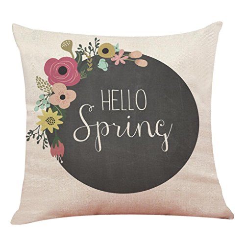 Product Cover TiTCool 2018 Cushion Cover Hello Spring Home Decor Throw Pillowcase Pillow Covers 18x18 (H)
