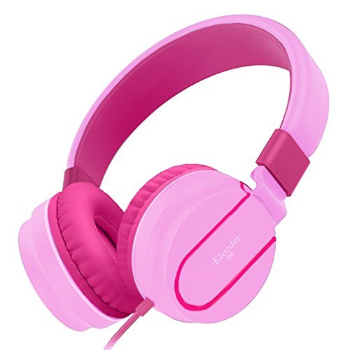 Product Cover Elecder i36 Kids Headphones Children Girls Boys Teens Foldable Adjustable On Ear Headsets 3.5mm Jack Compatible iPad Cellphones Computer Kindle MP3/4 Airplane School Tablet Pink/Rose