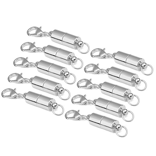 Product Cover Linsoir Beads 10 Sets Smooth Tube Easy Magnetic Clasp Converters Strong Lobster Closure Necklace Silver Plated