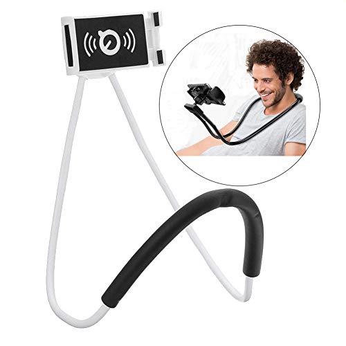 Product Cover Flexible Long Arms Stand Clip Holder,Hanging on Neck Universal Mobile Phone Stand Lounger's Bracket for Mobile Phone Tablet PC Desktop(White)