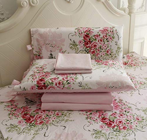 Product Cover FADFAY Rose Floral 4 Piece Bed Sheet Set 100% Cotton Deep Pocket-Full