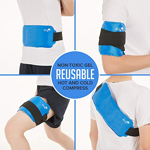Product Cover Pain Relief Ice Pack with Strap for Hot & Cold Therapy, Microwave Heat Pad for Back Shoulder, Neck, Waist, Calves and Hip