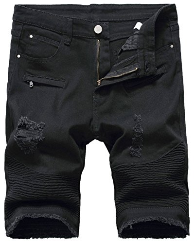 Product Cover chouyatou Men's Cool Stylish Wrinkle Performance Slim Ripped Denim Shorts