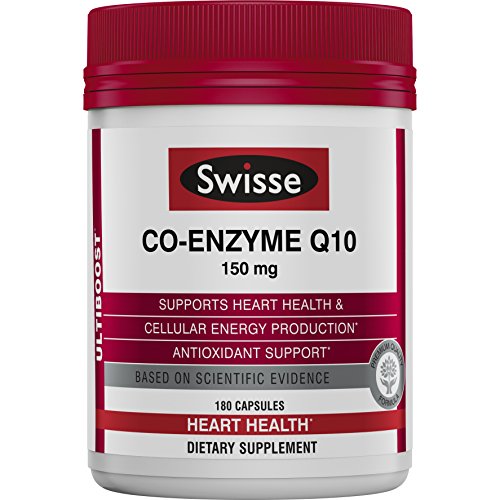 Product Cover Swisse Ultiboost CoQ10 Co-Enzyme Q10 | Antioxidant for Heart Health, Energy Production| 150 mg, 180 Tablets
